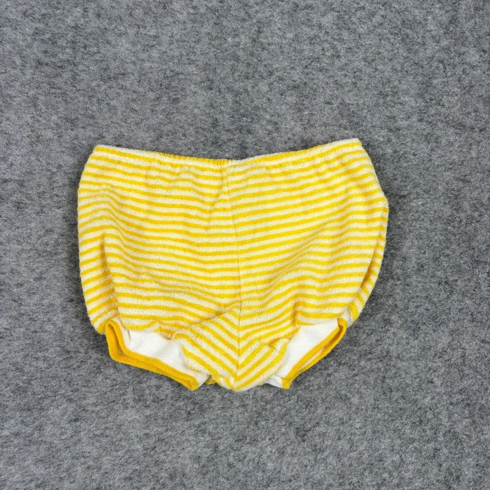 Health-tex Bloomers Unisex 3 Months Yellow White Striped Terry Cloth Vintage 80s